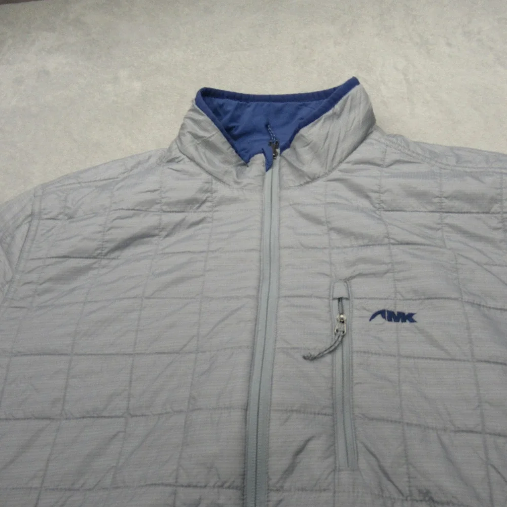 Mountain Khakis Jacket Mens Large Blue Insulated Reversible Water Resistant Logo